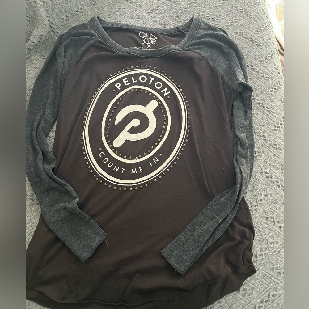 Peloton Black and Gray Logo Long Sleeve